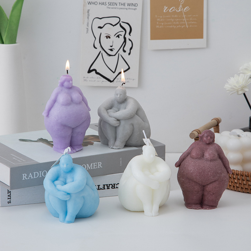 Candle Supplies Shop - 3D ผู้หญิงอ้วน/ชายภาพเทียนแม่พิมพ์ซิลิโคน DIY บทคัดย่อ Human Body