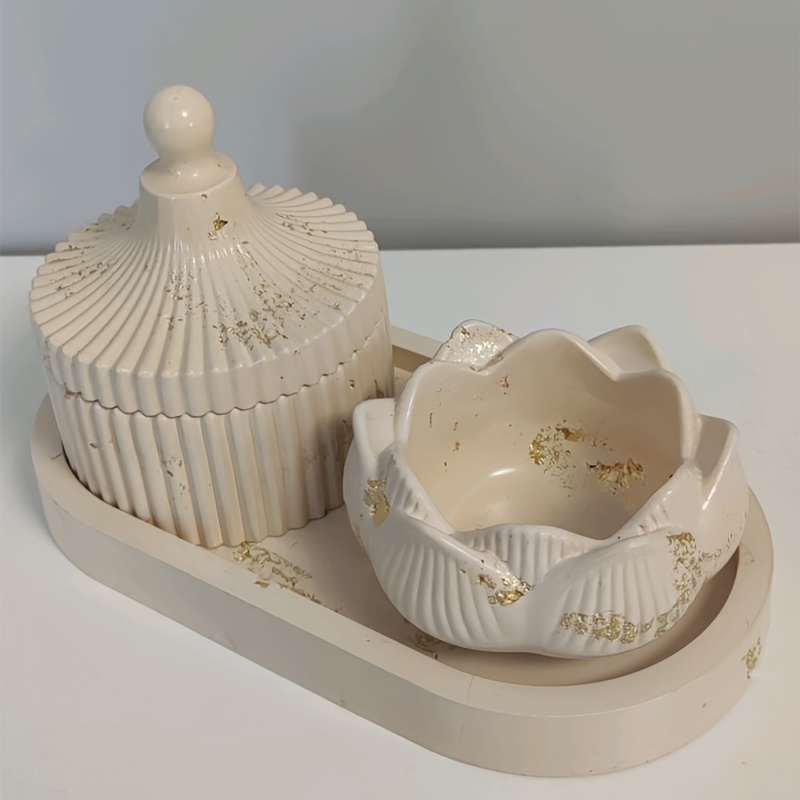 DIY Lotus เชิงเทียน 3 ชิ้นซิลิ - Candle Supplies Shop บทวิจารณ์และราคา