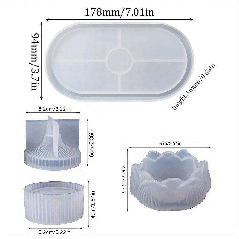 DIY Lotus เชิงเทียน 3 ชิ้นซิลิ - Candle Supplies Shop บทวิจารณ์และราคา