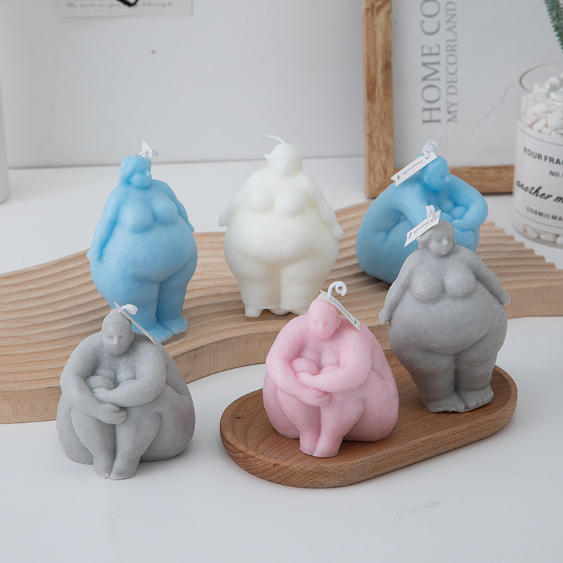 3D ผู้หญิงอ้วน/ชายภาพเทียนแม่พ - Candle Supplies Shop บทวิจารณ์และราคา