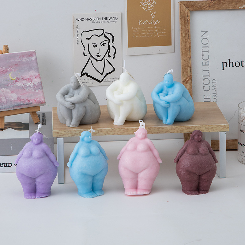 3D ผู้หญิงอ้วน/ชายภาพเทียนแม่พ - Candle Supplies Shop บทวิจารณ์และราคา