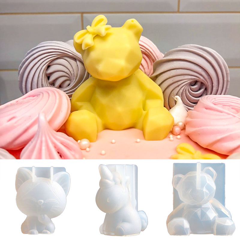3D สเตอริโอหมีแม่พิมพ์ซิลิโคน  - Candle Supplies Tins บทวิจารณ์และราคา